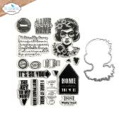 Frida at home - clear stamp + die
