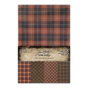 Kraft Stock Halloween Sparkle Plaid - Papier kraft paillet motif plaid - 20 feuilles