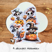 4 illustrations dcoupes halloween