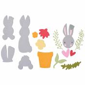 Framelits - Lapin en fleurs