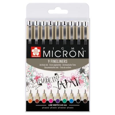 Etui de 9 Fineliners Pigma Micron en couleurs assorties