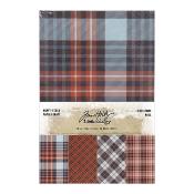 Kraft Stock Christmas Sparkle Plaid - Papier kraft paillet motif plaid - 20 feuilles