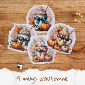 4 mugs  d'automne